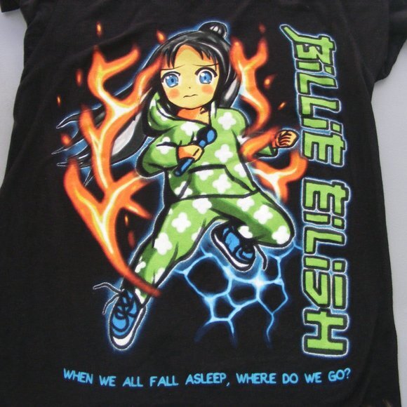 BILLIE EILISH Concert Tshirt, S, Anime/Kawaii Blk - Picture 5 of 6